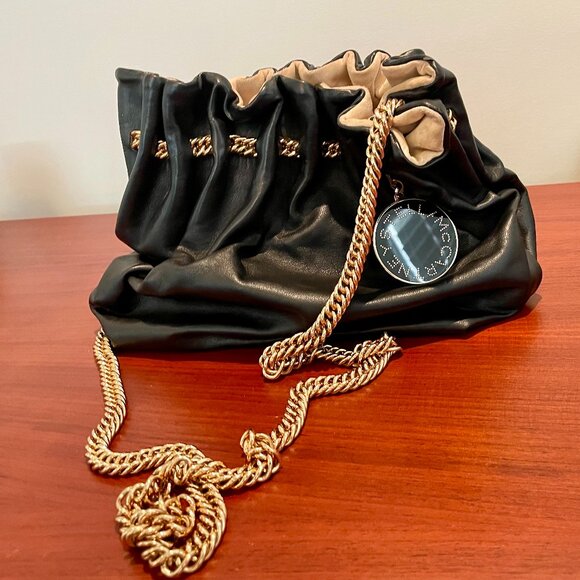 Stella McCartney Gold Chain Bucky Bag, Black - Picture 2 of 4